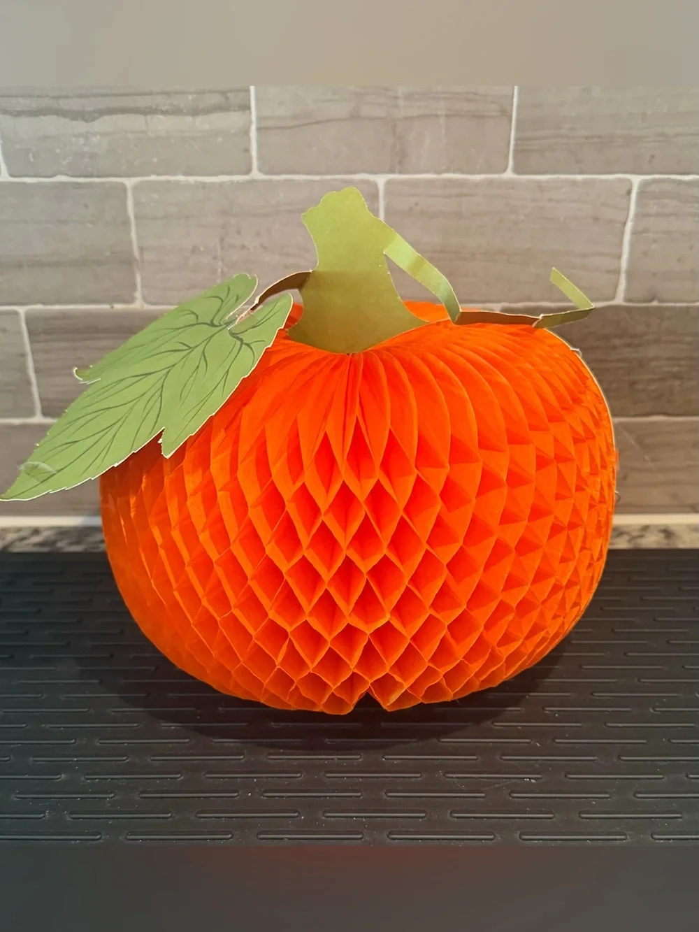 Vintage Ambassador Cards Honeycomb Tissue Pumpkin Centerpiece 1970s Fall Decor
